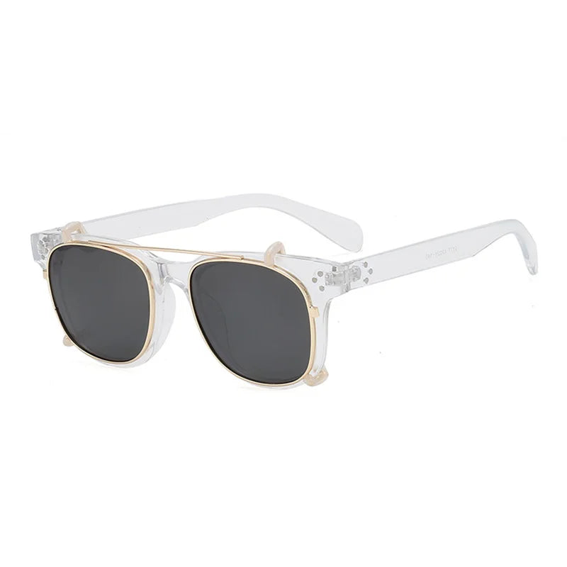 VAULT — Flip-Up Steampunk Square UV400 Sunglasses