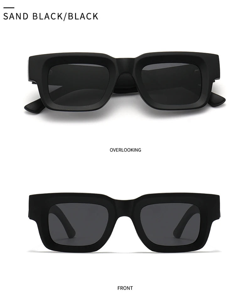 EDEN — Thick Square Acetate UV400 Sunglasses in Sage & Brown