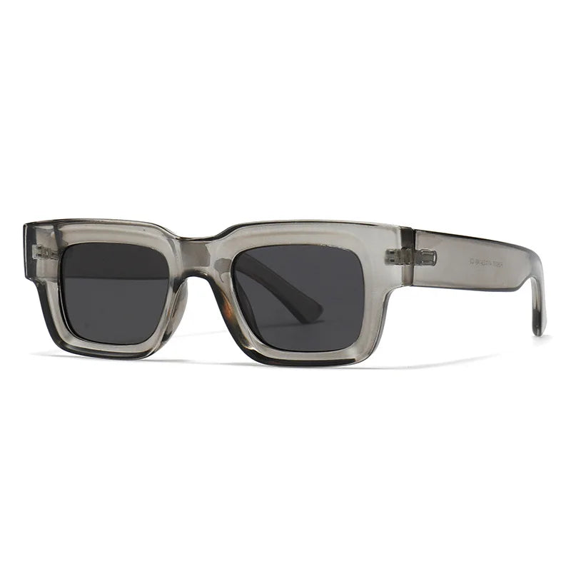 EDEN — Thick Square Acetate UV400 Sunglasses in Sage & Brown