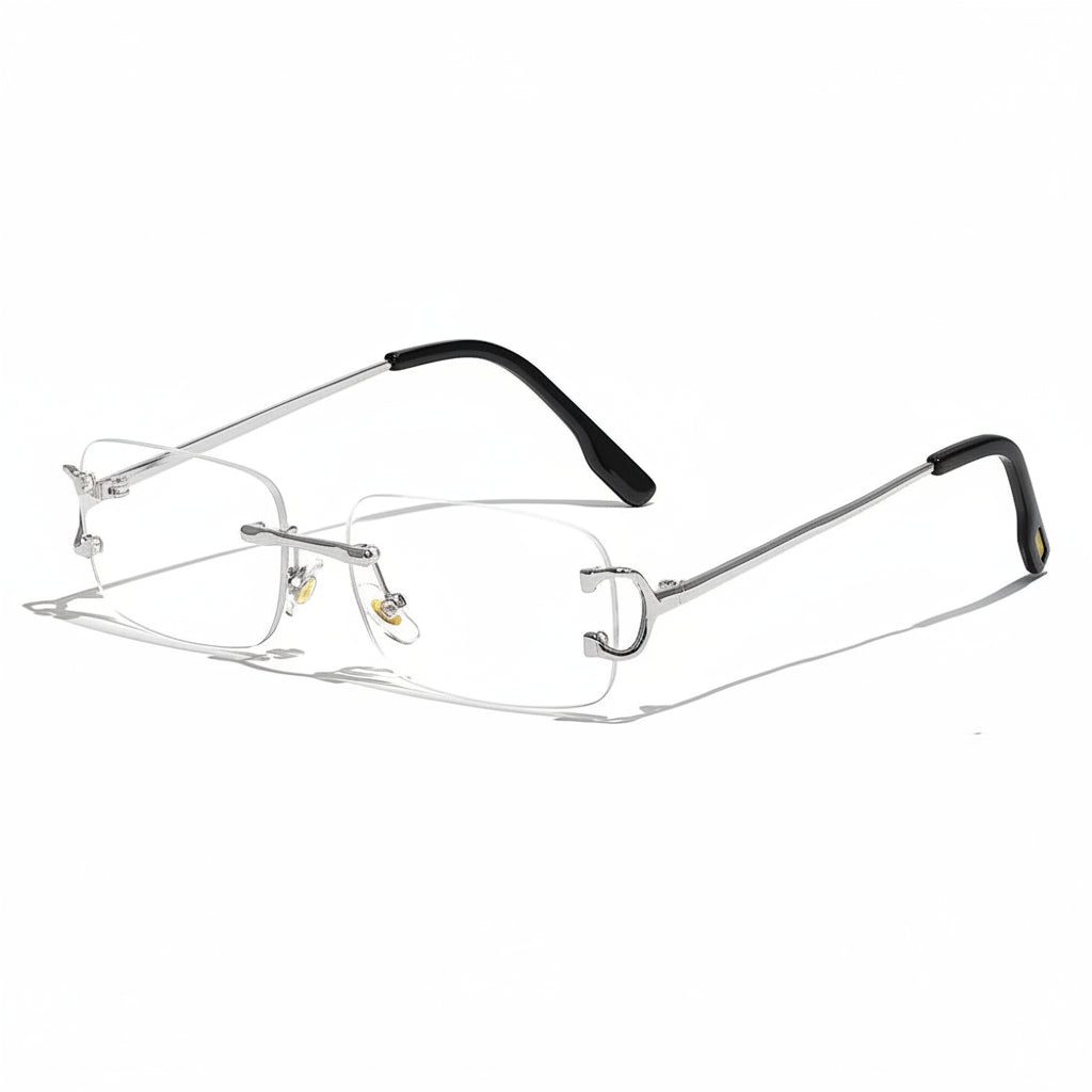 DUNE — Rimless Rectangle UV400 Sunglasses with Gold D-Buckle