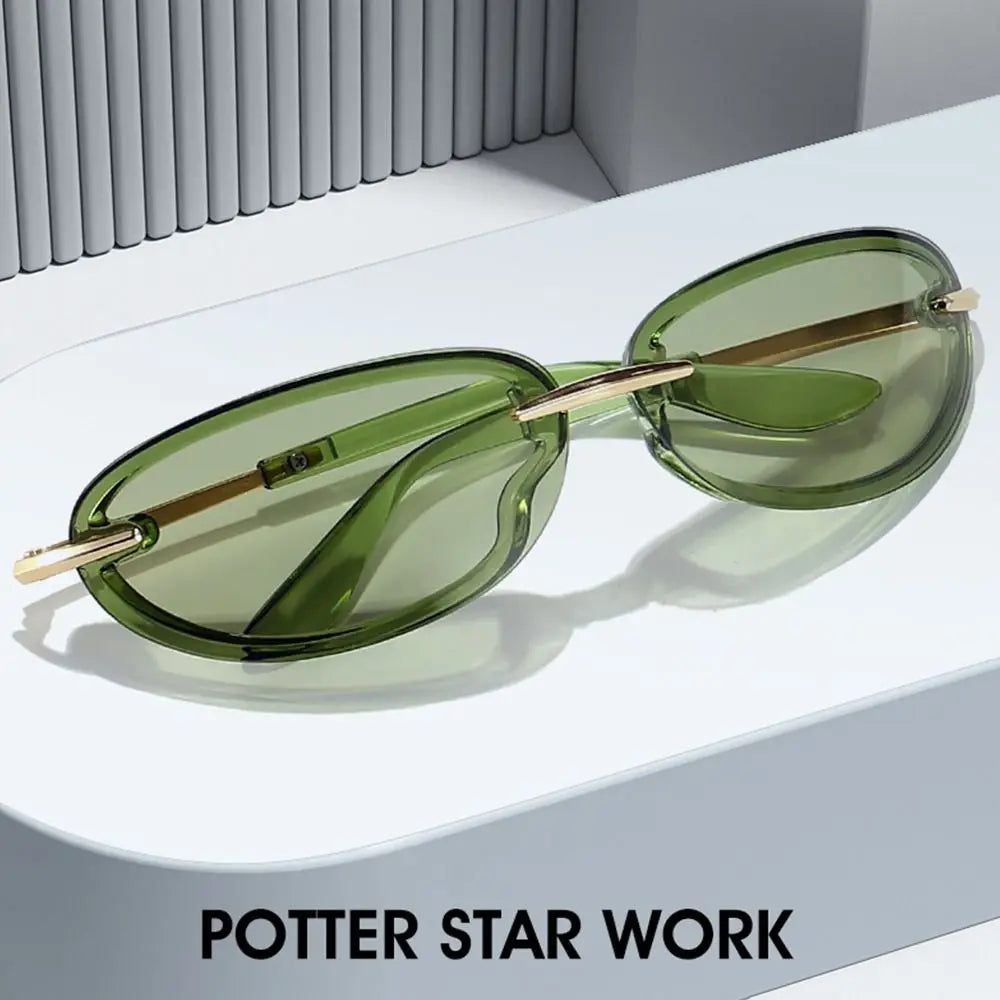WARP — Futuristic Rimless Wrap-Around UV400 Sunglasses