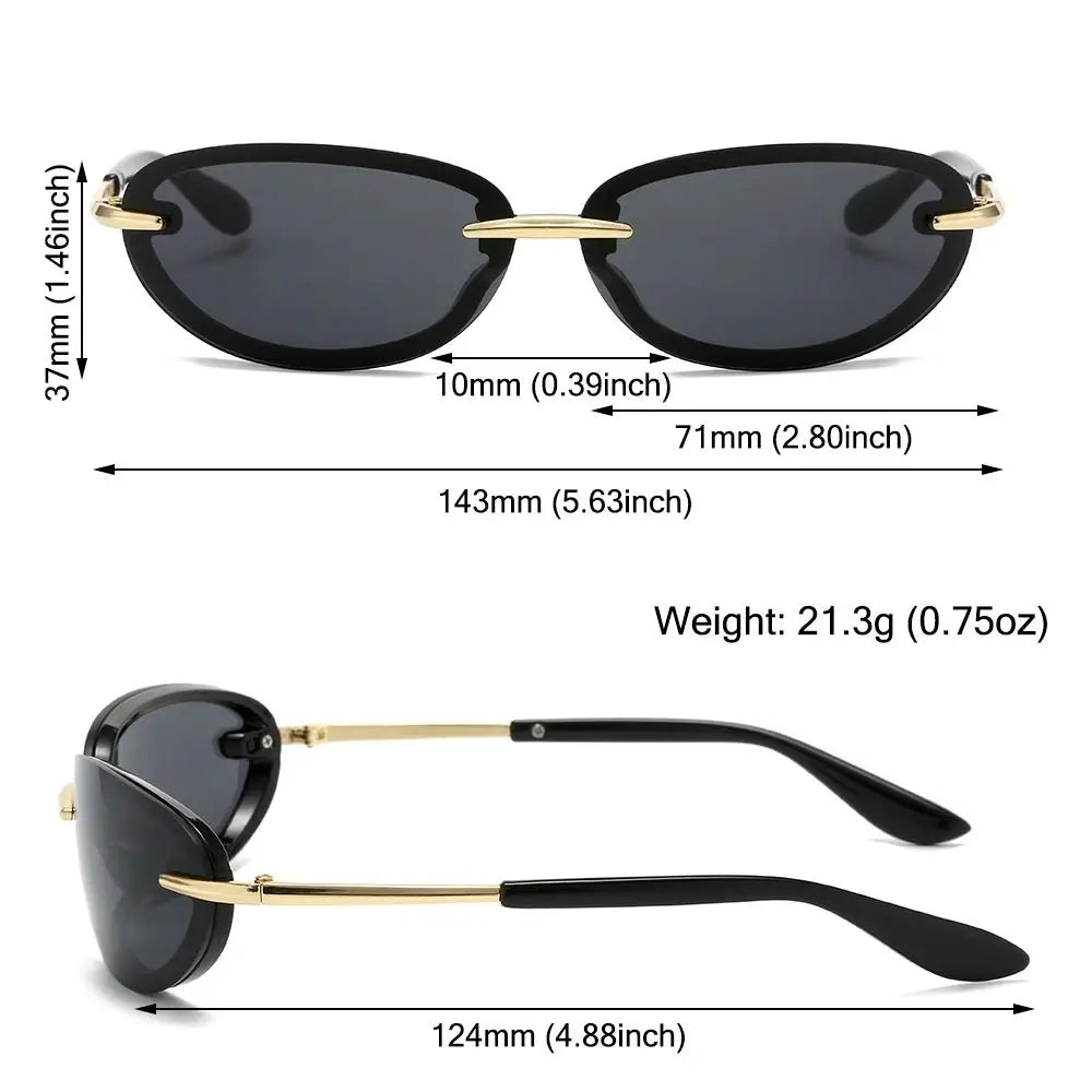 WARP — Futuristic Rimless Wrap-Around UV400 Sunglasses
