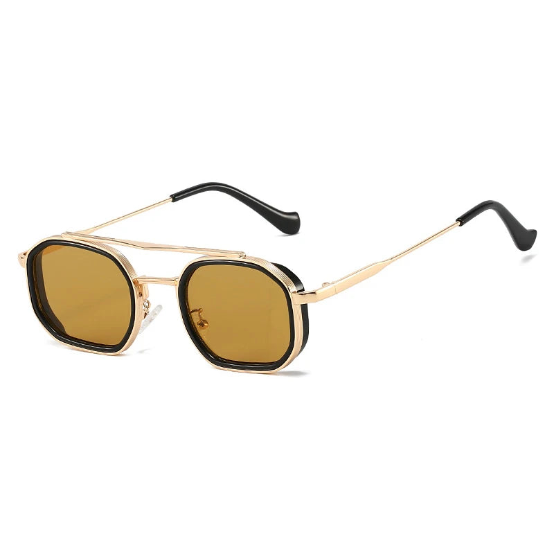 TWIN — Retro Double-Bridge Small Square UV400 Polarized Sunglasses
