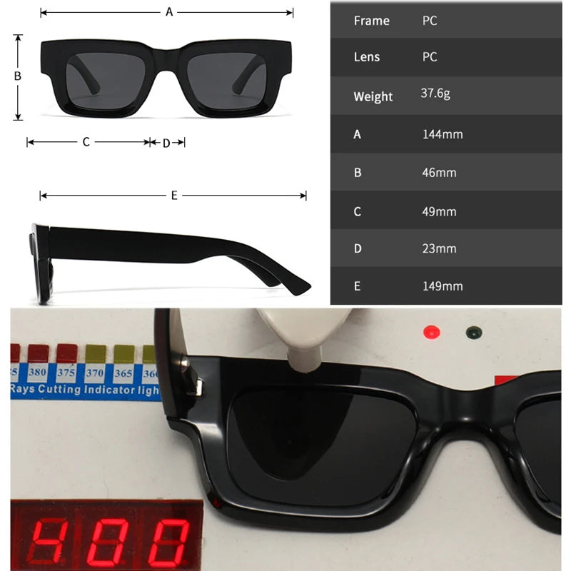 EDEN — Thick Square Acetate UV400 Sunglasses in Sage & Brown