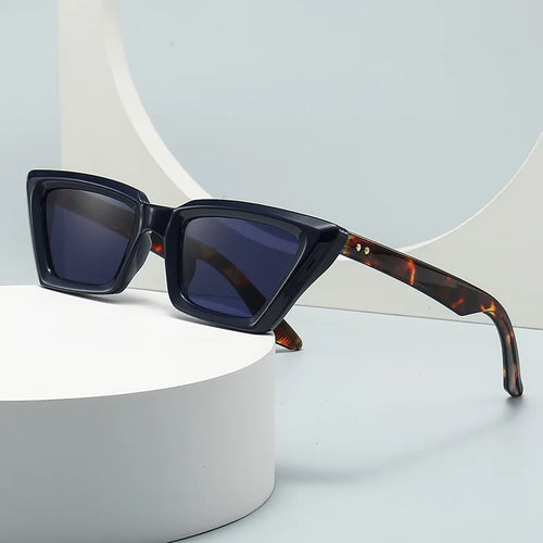 CATZ retro rivet cat eye sunglasses blue leopard UV400 polarized women