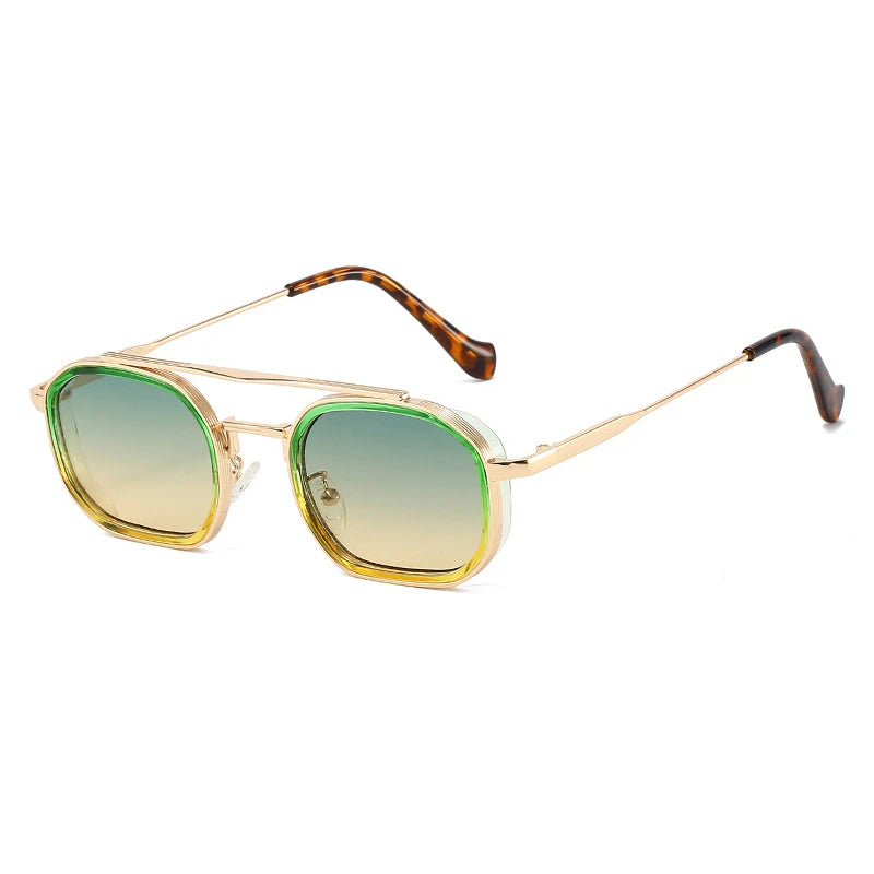 TWIN — Retro Double-Bridge Small Square UV400 Polarized Sunglasses