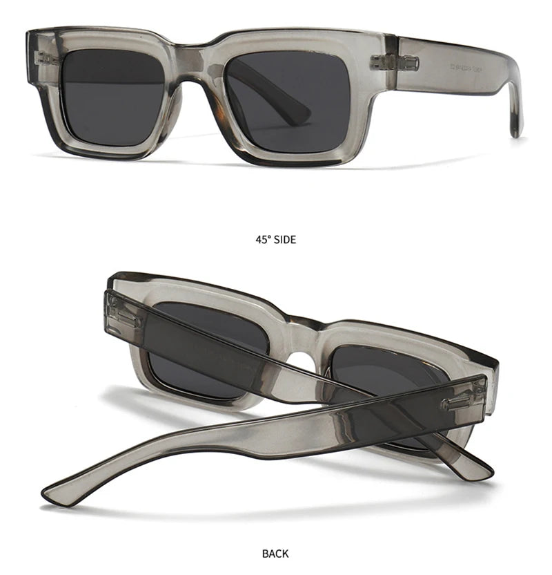 EDEN — Thick Square Acetate UV400 Sunglasses in Sage & Brown