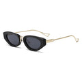 SOLEIL — Cat Eye Acetate UV400 Sunglasses with Gold Temples