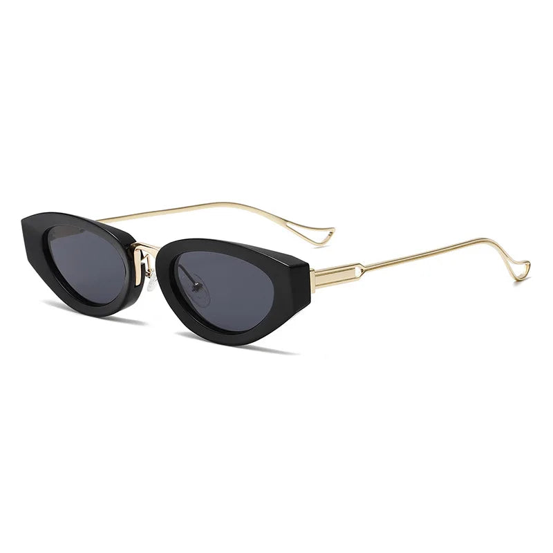 SOLEIL — Cat Eye Acetate UV400 Sunglasses with Gold Temples