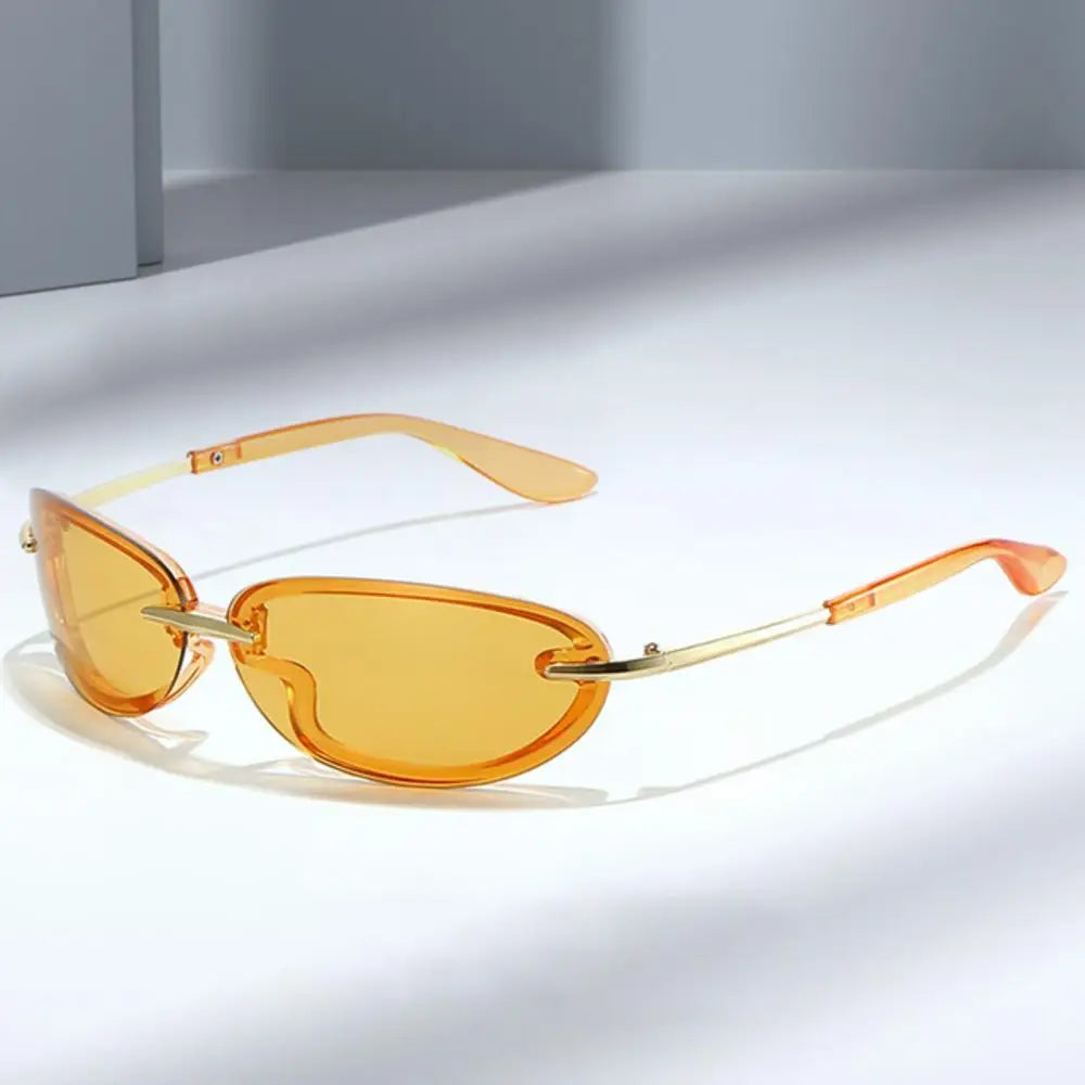 WARP — Futuristic Rimless Wrap-Around UV400 Sunglasses