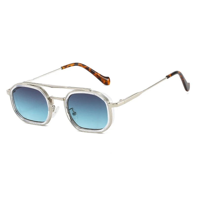 TWIN — Retro Double-Bridge Small Square UV400 Polarized Sunglasses