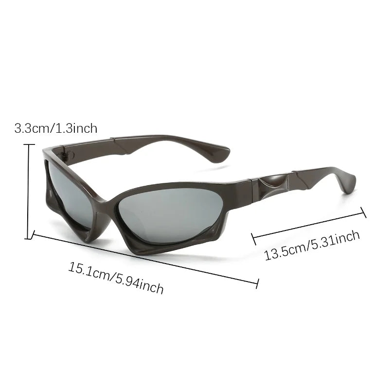 NOVA X — Futuristic Wraparound Sport UV400 Sunglasses in White