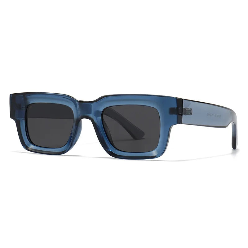 EDEN — Thick Square Acetate UV400 Sunglasses in Sage & Brown