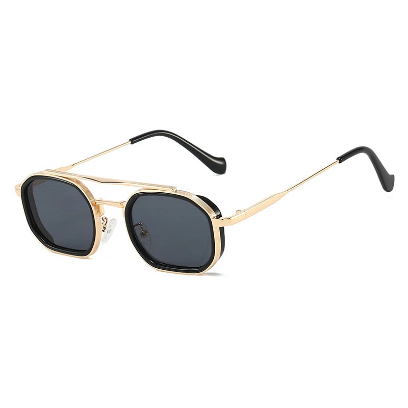 TWIN — Retro Double-Bridge Small Square UV400 Polarized Sunglasses