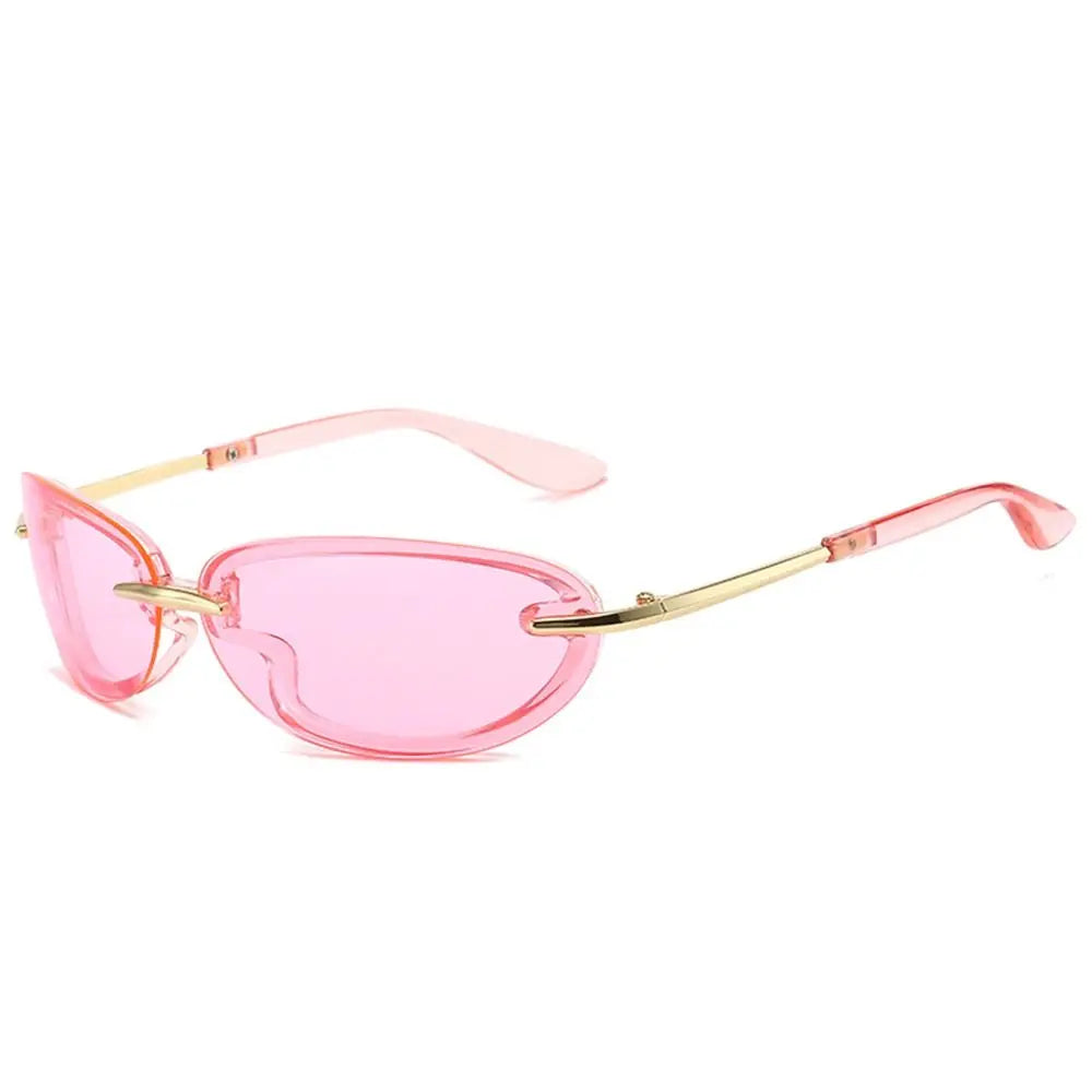WARP — Futuristic Rimless Wrap-Around UV400 Sunglasses