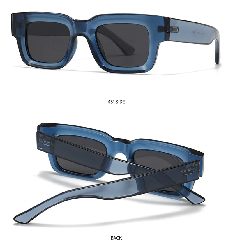 EDEN — Thick Square Acetate UV400 Sunglasses in Sage & Brown