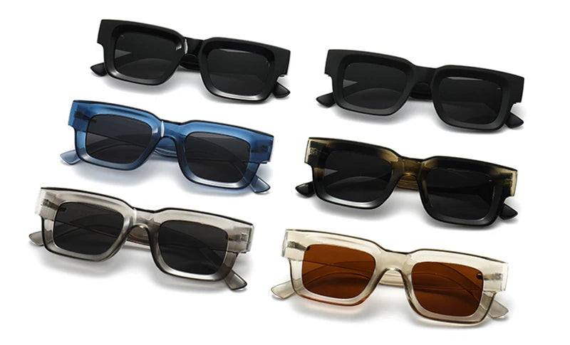 EDEN — Thick Square Acetate UV400 Sunglasses in Sage & Brown