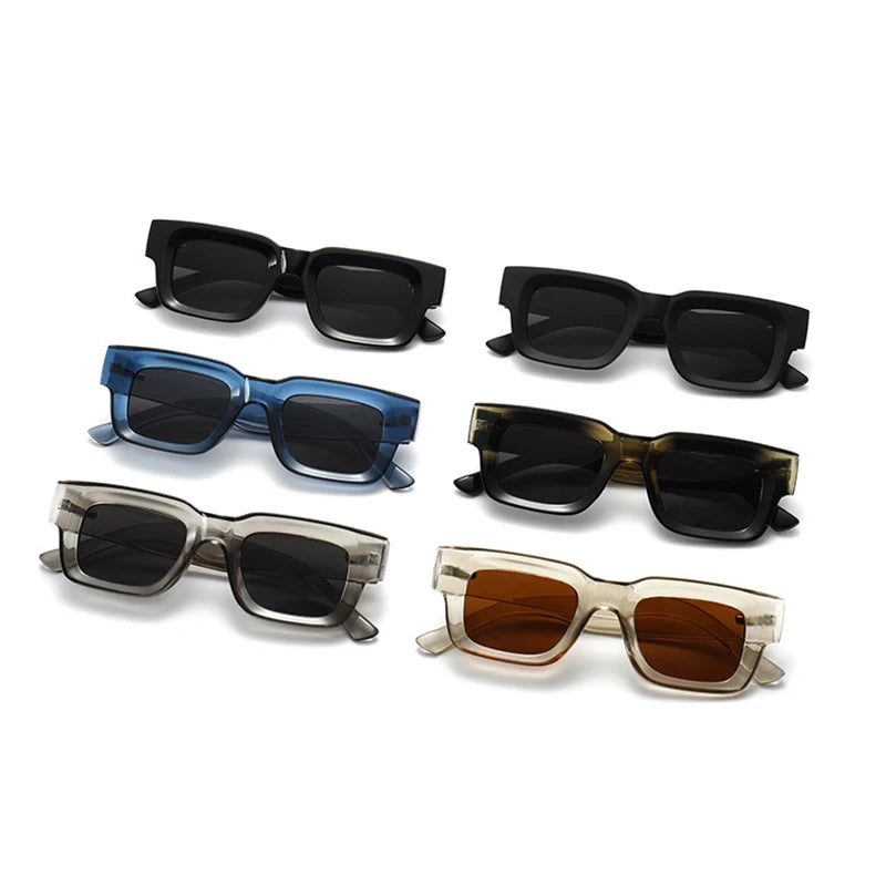 EDEN — Thick Square Acetate UV400 Sunglasses in Sage & Brown