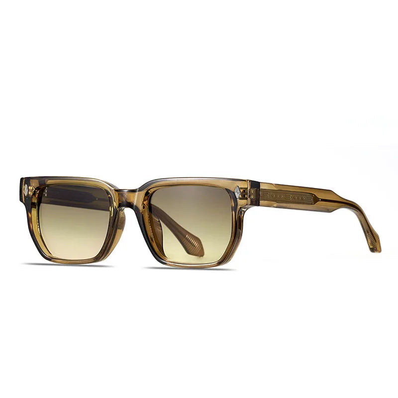 BOLT retro rectangle rivet sunglasses UV400 polarized slim frame