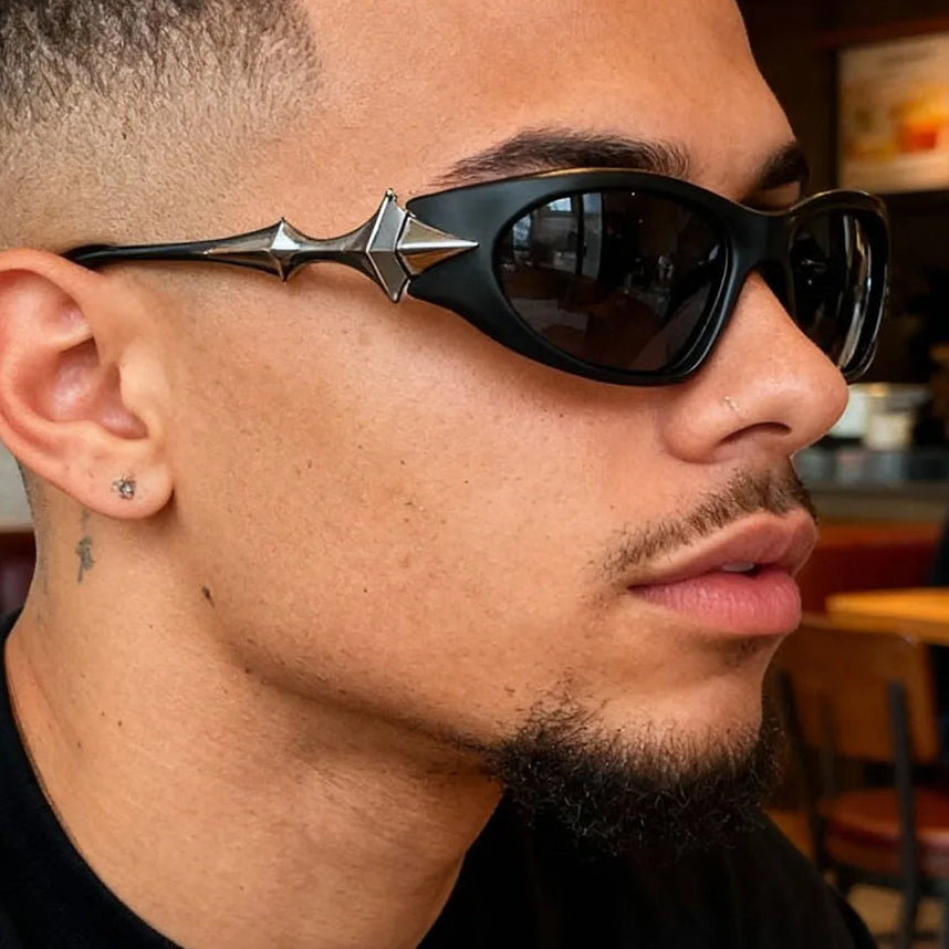 STAR Y2K alloy star leg mirror pilot sunglasses UV400 hip-hop women men