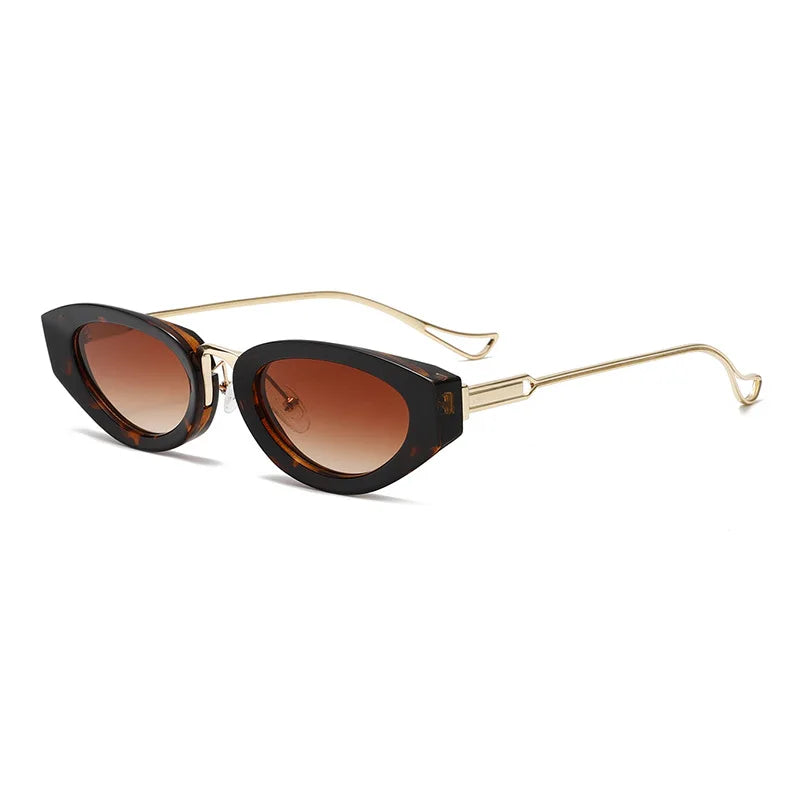 SOLEIL — Cat Eye Acetate UV400 Sunglasses with Gold Temples