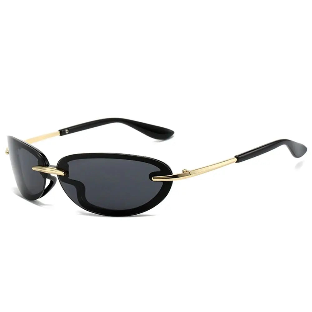 Sunset Society WARP rimless wraparound sunglasses front view