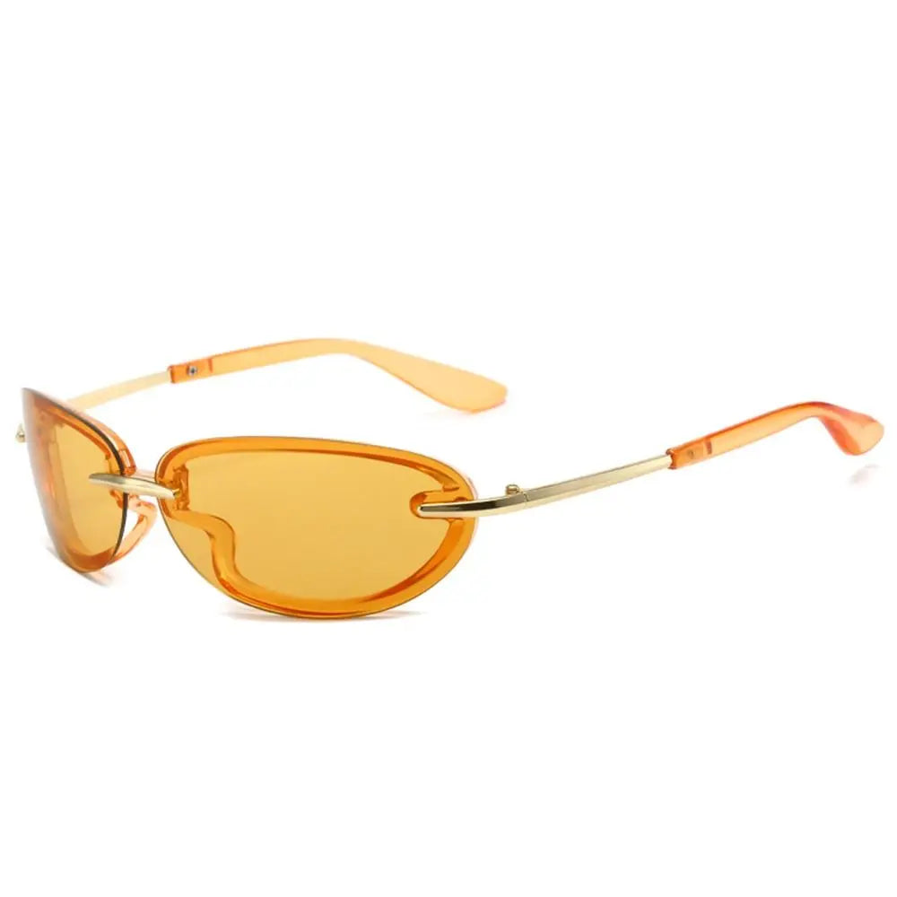WARP — Futuristic Rimless Wrap-Around UV400 Sunglasses