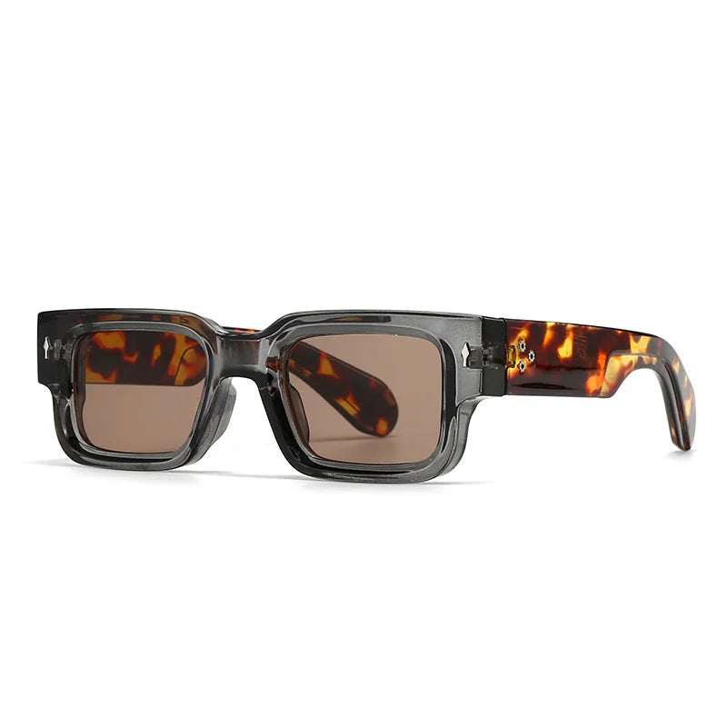 FRAME vintage small square thick edge sunglasses UV400 polarized retro