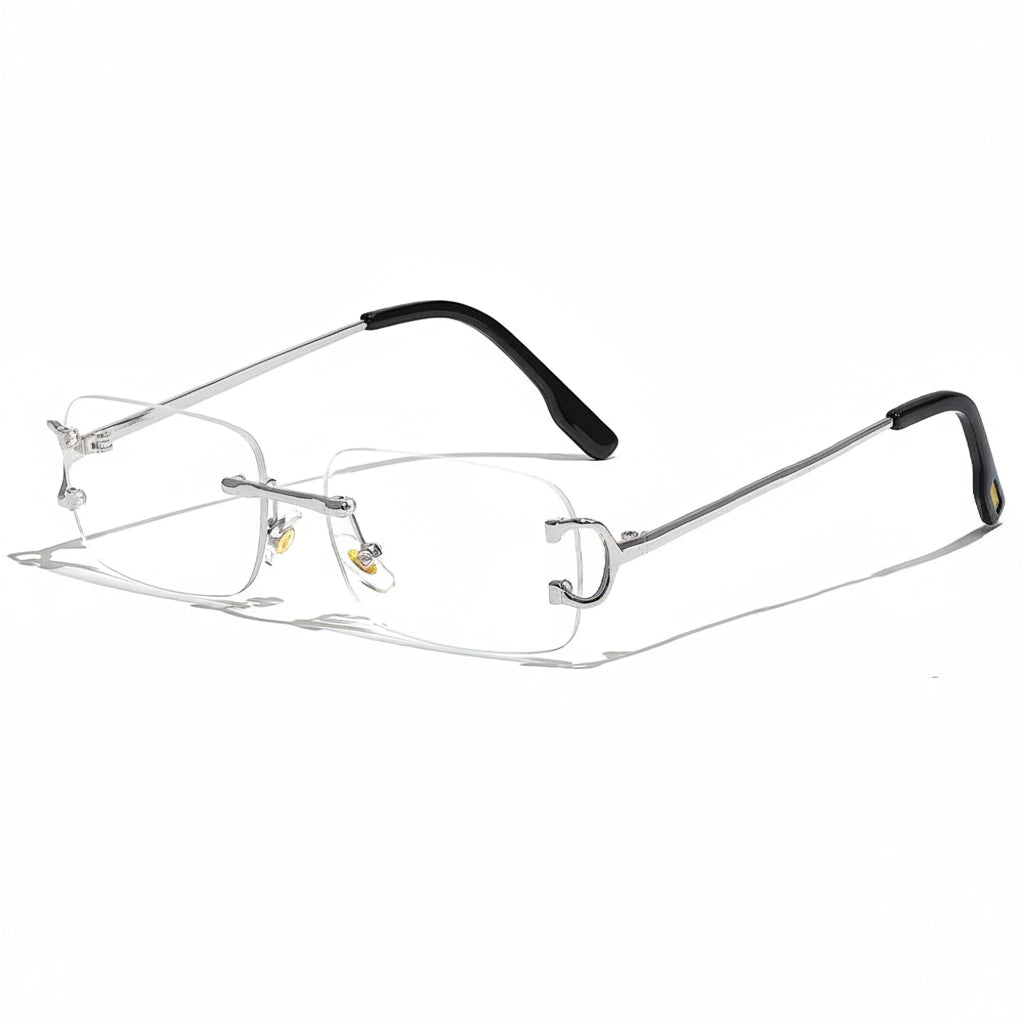 DUNE — Rimless Rectangle UV400 Sunglasses with Gold D-Buckle