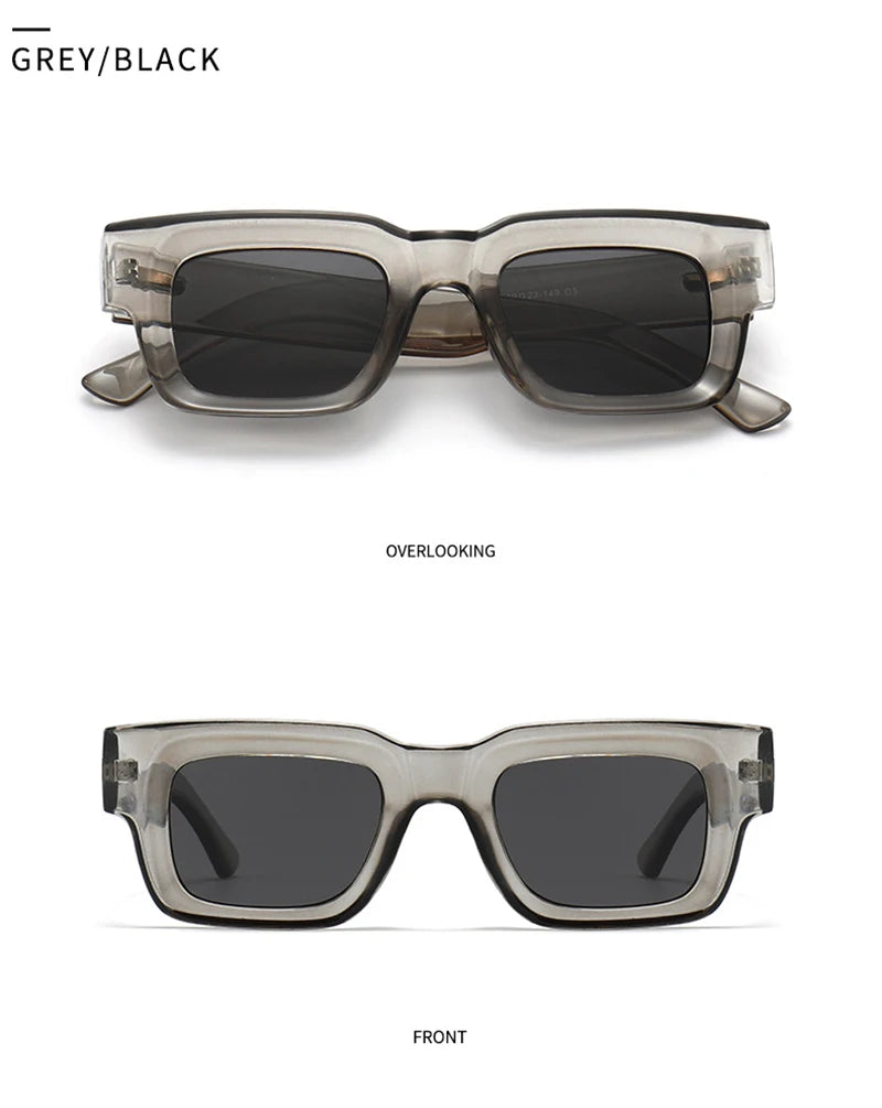 EDEN — Thick Square Acetate UV400 Sunglasses in Sage & Brown