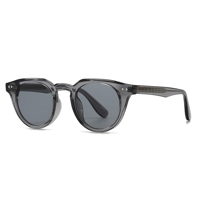 LUNE rivet round sunglasses detail side angle