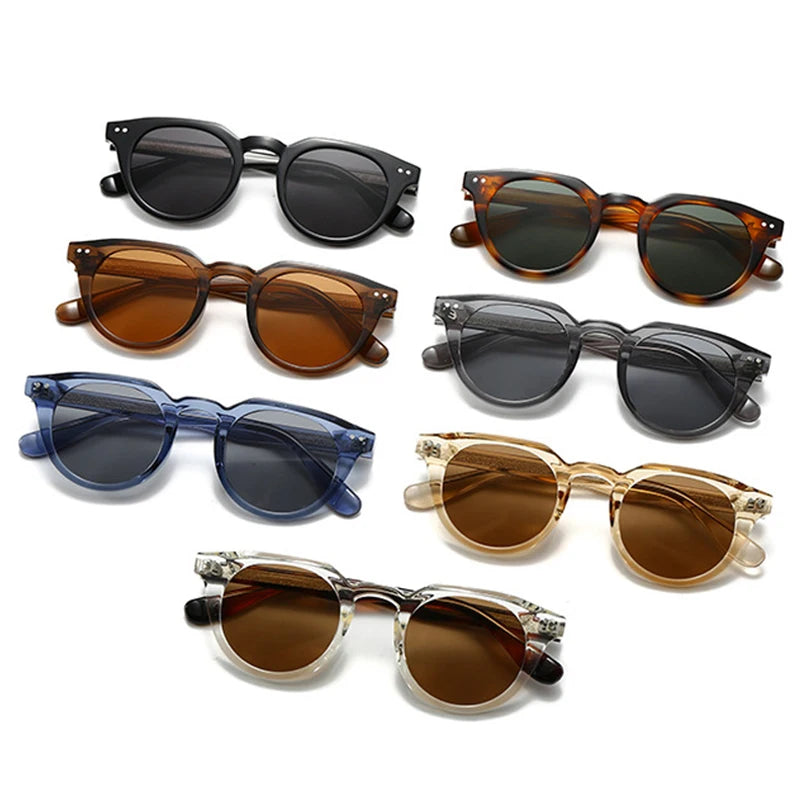 Sunset Society LUNE round frame luxury sunglasses front view