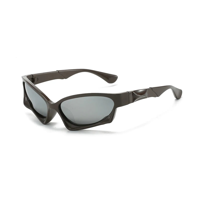NOVA X — Futuristic Wraparound Sport UV400 Sunglasses in White