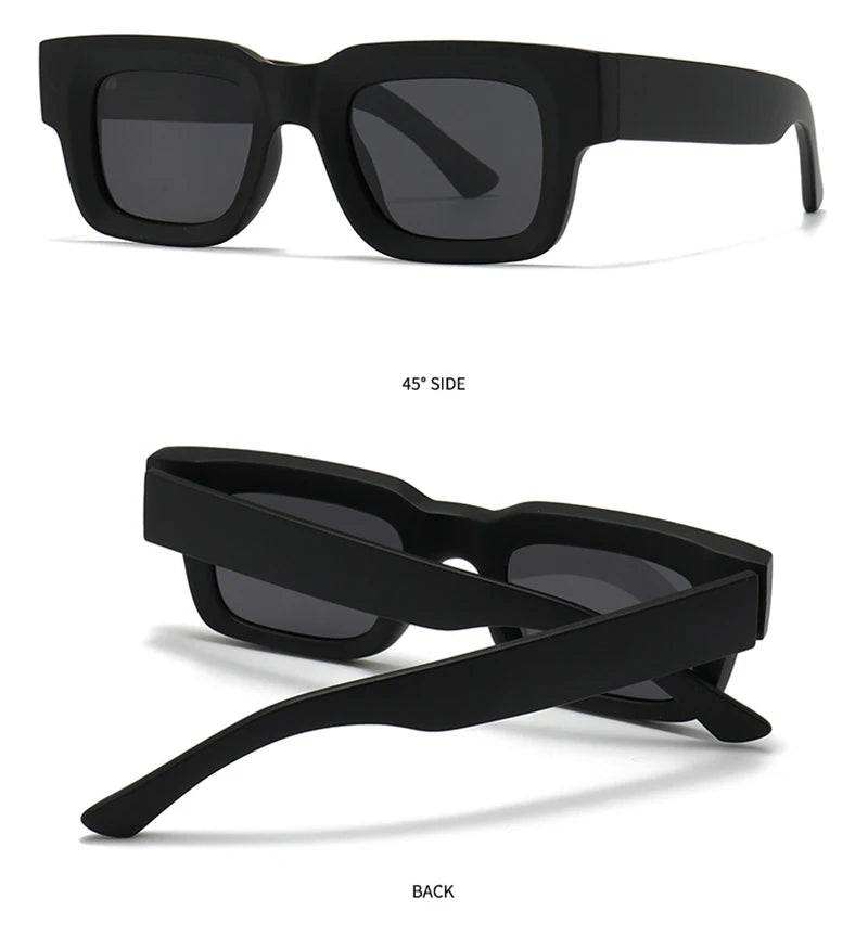 EDEN — Thick Square Acetate UV400 Sunglasses in Sage & Brown