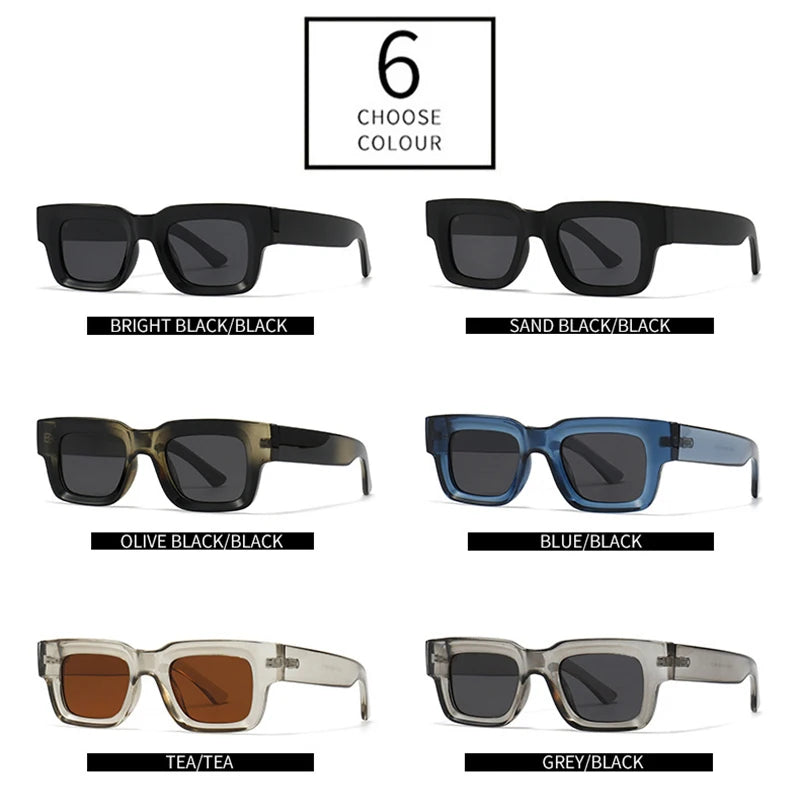 EDEN — Thick Square Acetate UV400 Sunglasses in Sage & Brown