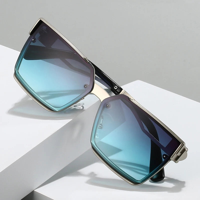 LUXE punk luxury square sunglasses gradient lens side angle