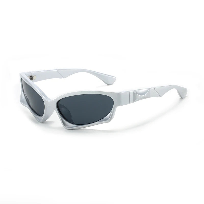NOVA X — Futuristic Wraparound Sport UV400 Sunglasses in White