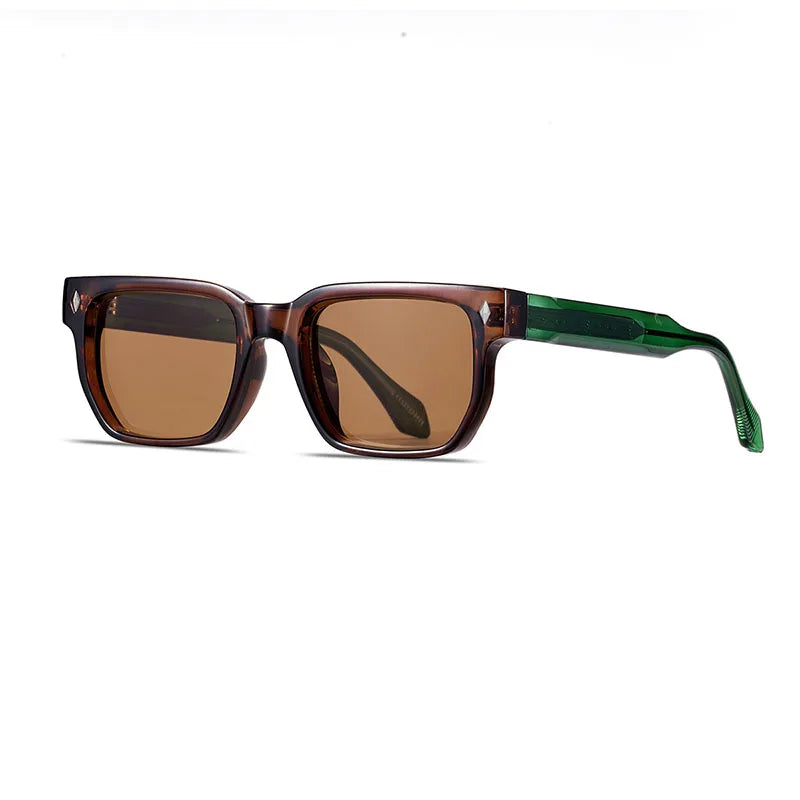BOLT — Retro Rectangle Rivet UV400 Polarized Sunglasses
