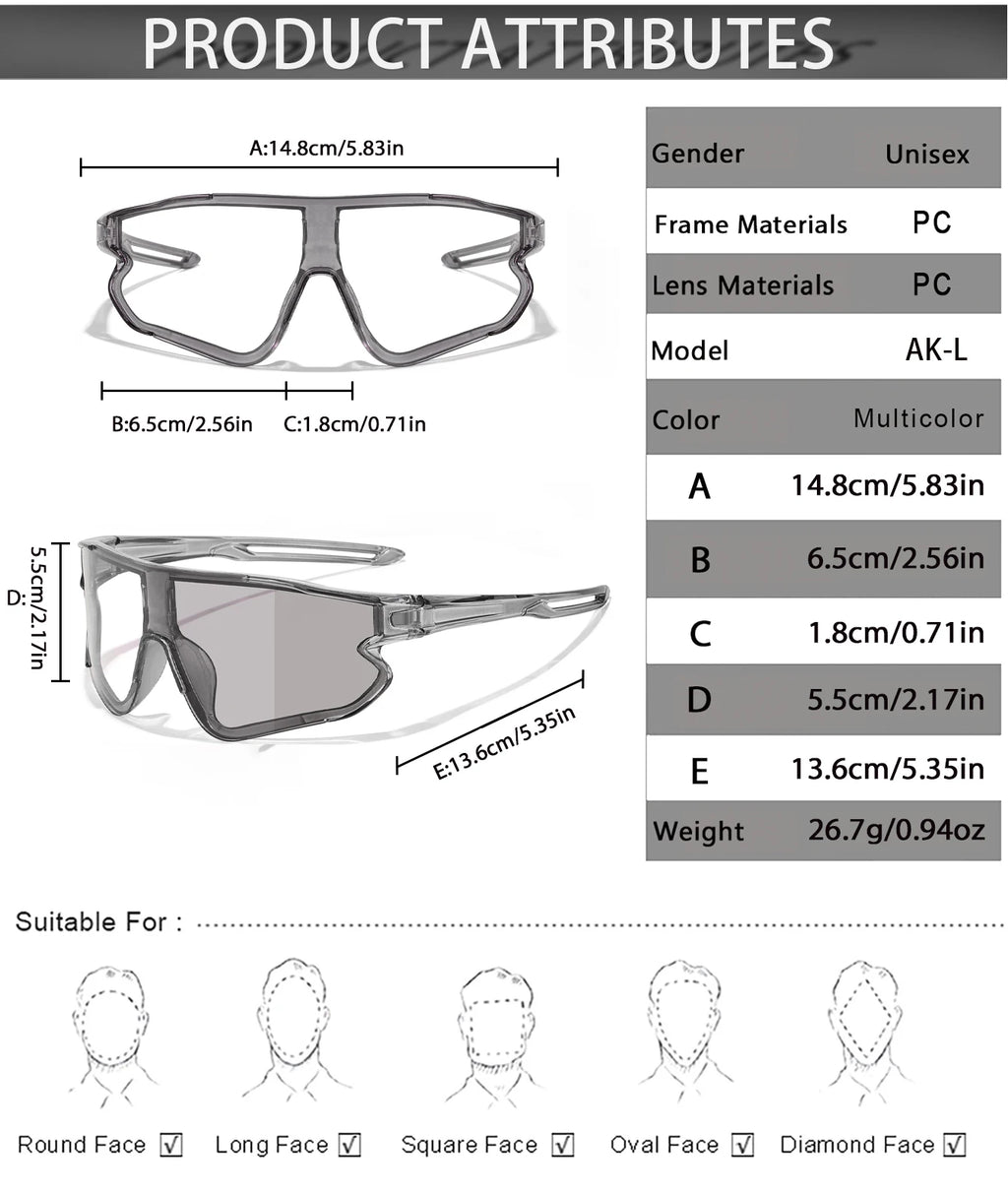 VELO — Photochromic Sports Shield UV400 Sunglasses
