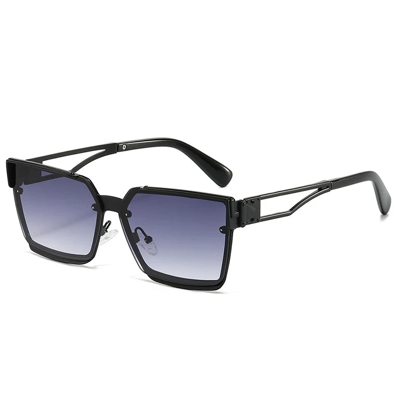 Black sunglasses with gradient lenses on a white background