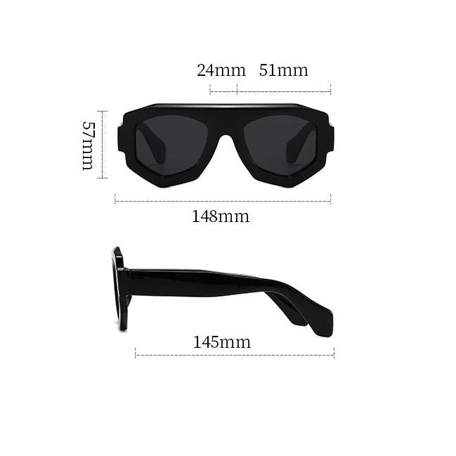 FLUX — Irregular Square Candy Color UV400 Gradient Sunglasses