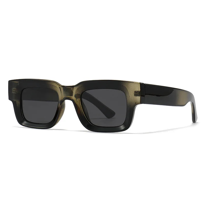 EDEN — Thick Square Acetate UV400 Sunglasses in Sage & Brown