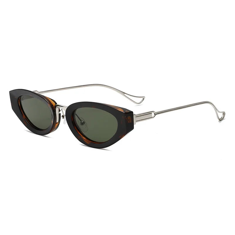 SOLEIL — Cat Eye Acetate UV400 Sunglasses with Gold Temples